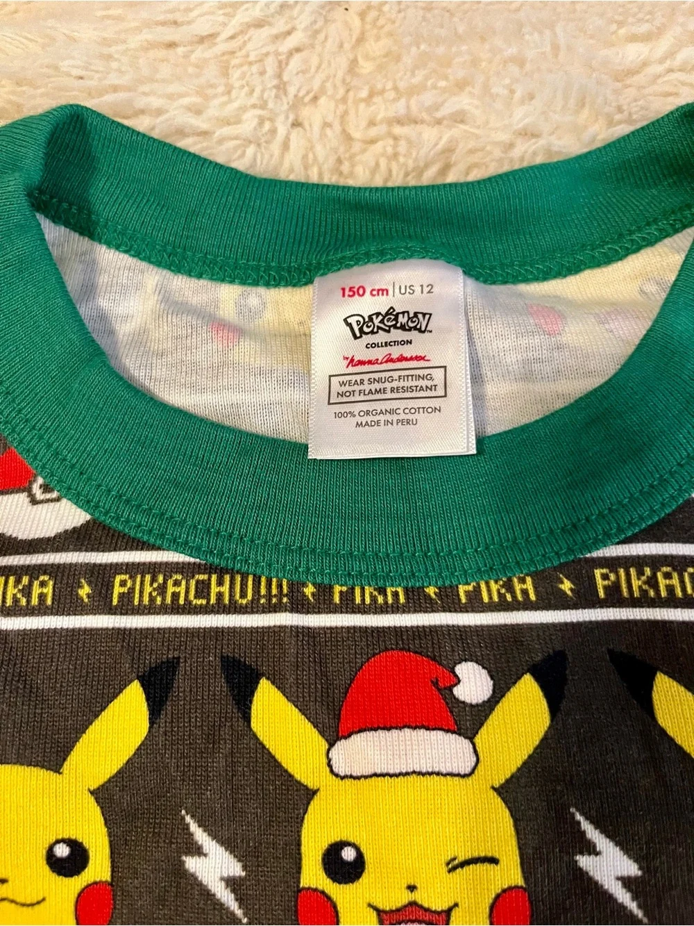Hanna Andersson Pokémon Pikachu Christmas Pajamas Boys Size 12